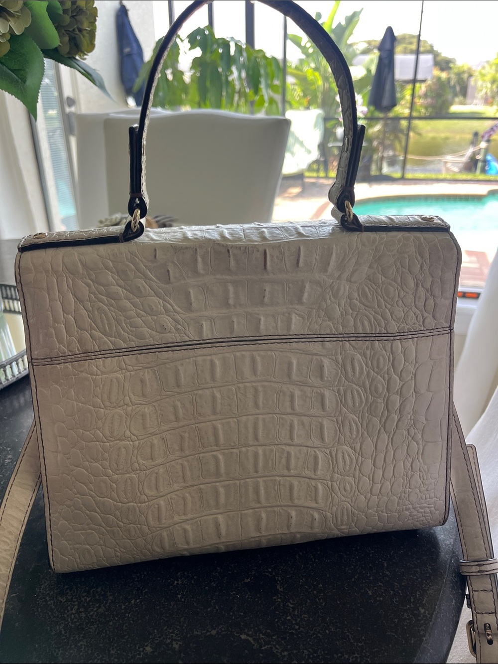 Kate Spade knightsbridge Doris gray crocodile embossed leather Crossbody - Picture 6 of 15